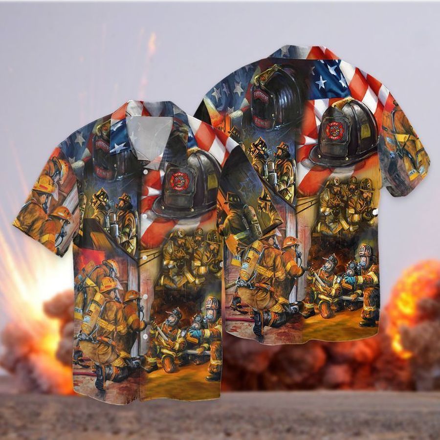4Th Of July Independence Day Memorial Day Firefighter 3 For Men And Women Graphic Print Short Sleeve Hawaiian Casual Shirt Y97