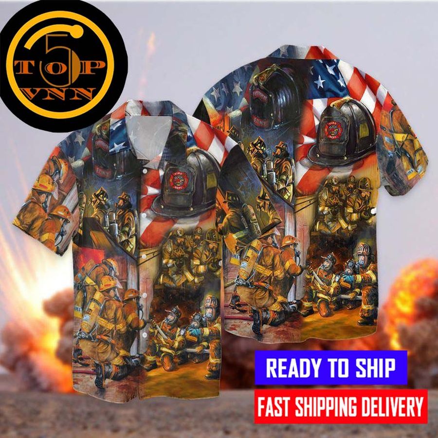 4Th Of July Independence Day Memorial Day Firefighter Hawaiian Shirt