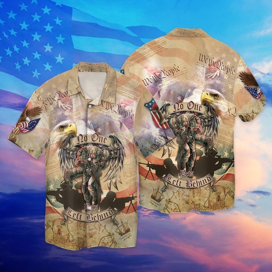 4Th Of July Independence Day Memorial Day Veteran No One Left Behind For Men And Women Graphic Print Short Sleeve Hawaiian Casual Shirt Y97