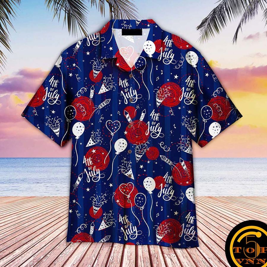 4Th Of July Party Seamless Hawaiian Shirt And Shorts
