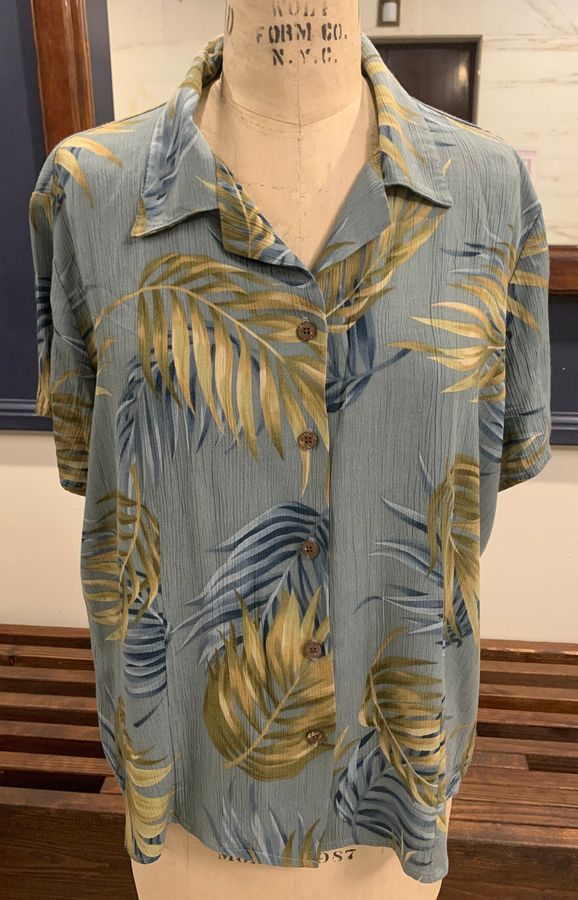 80'S Bishop St Hawaiian Surf Style Ladies Shirt Size L