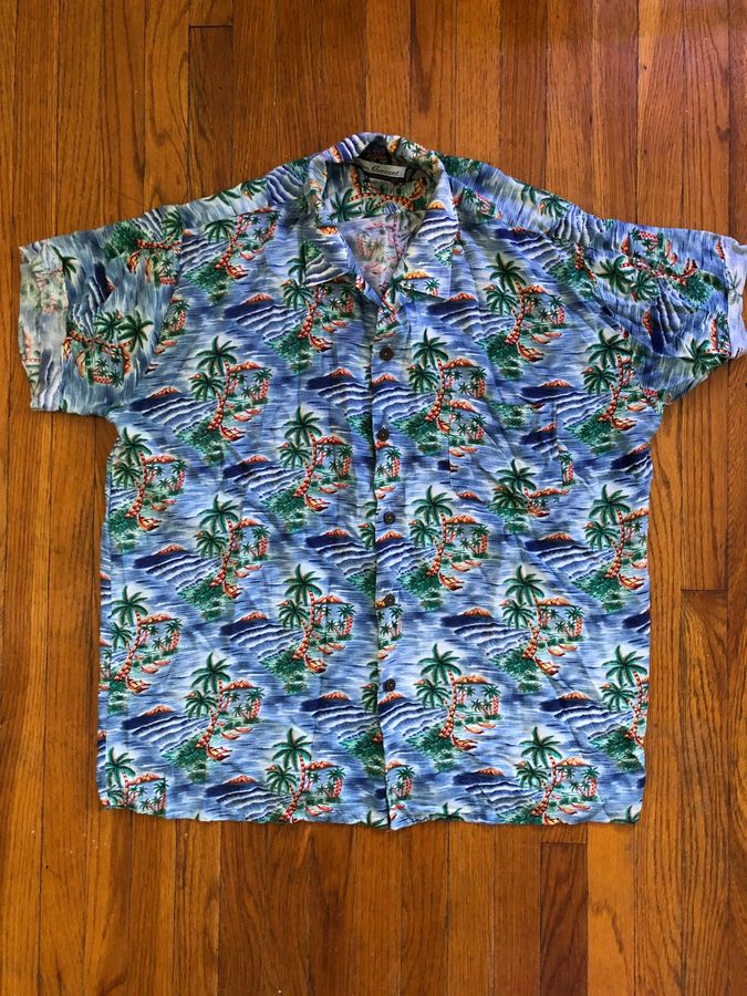 90S Hawaiian Button Up Rayon Shirt