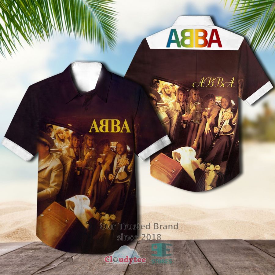 Abba Members Brown Hawaiian Shirt  