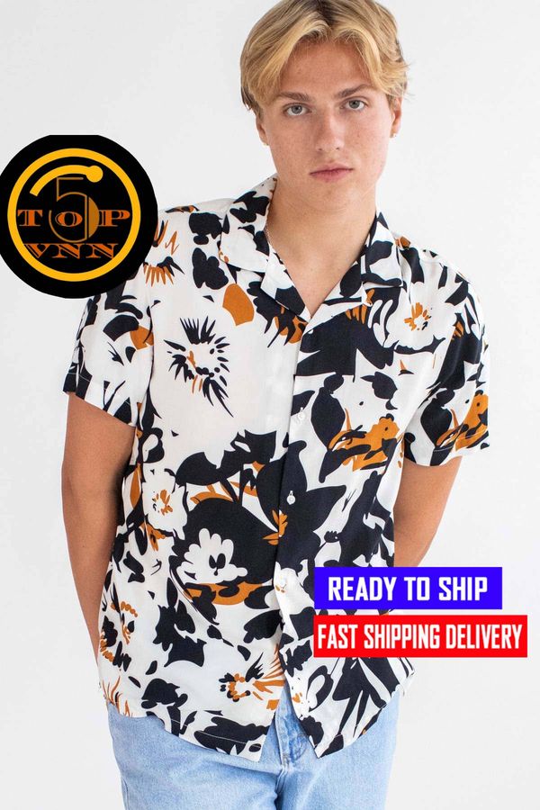Abstract Floral Camp Button Up Shirt