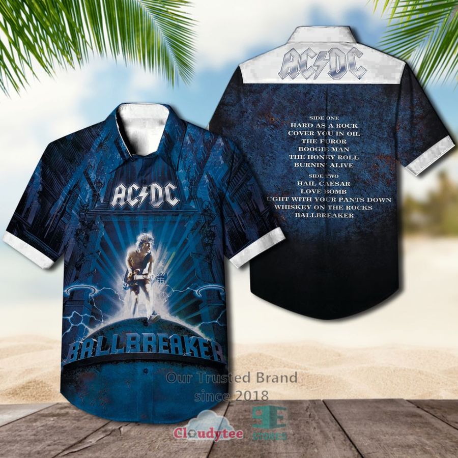 Ac Dc Ballbreaker Album Hawaiian Casual Shirt  