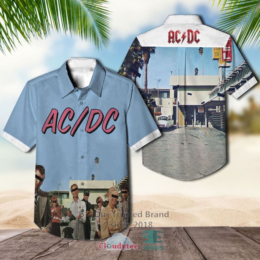 Ac Dc Dirty Deeds Done Dirt Cheap Albums Blue Hawaiian Shirt  
