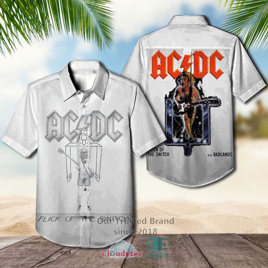 Ac Dc Flick Of The Switch Album Hawaiian Casual Shirt  