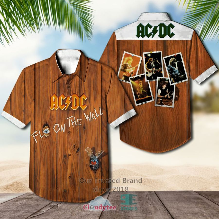 Ac Dc Fly On The Wall Album Hawaiian Casual Shirt  
