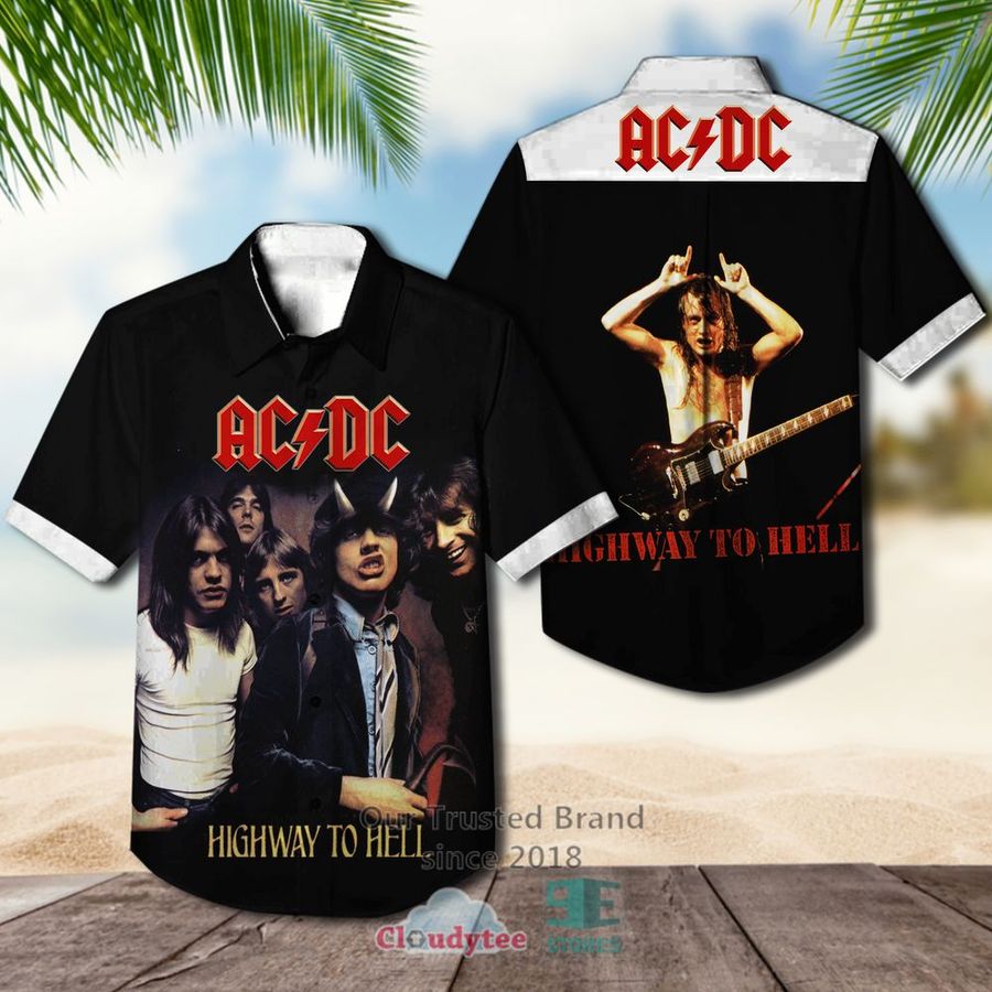 Ac Dc Highway To Hell Album Hawaiian Casual Shirt  