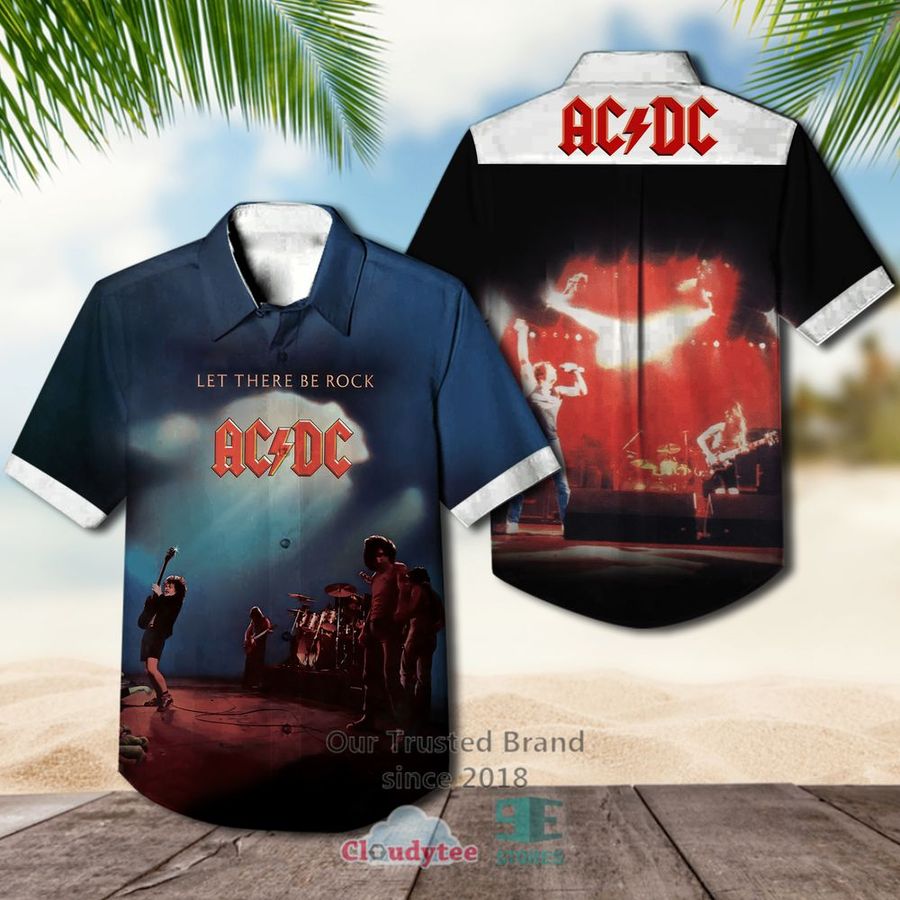 Ac Dc Let There Be Rock Album Hawaiian Casual Shirt  