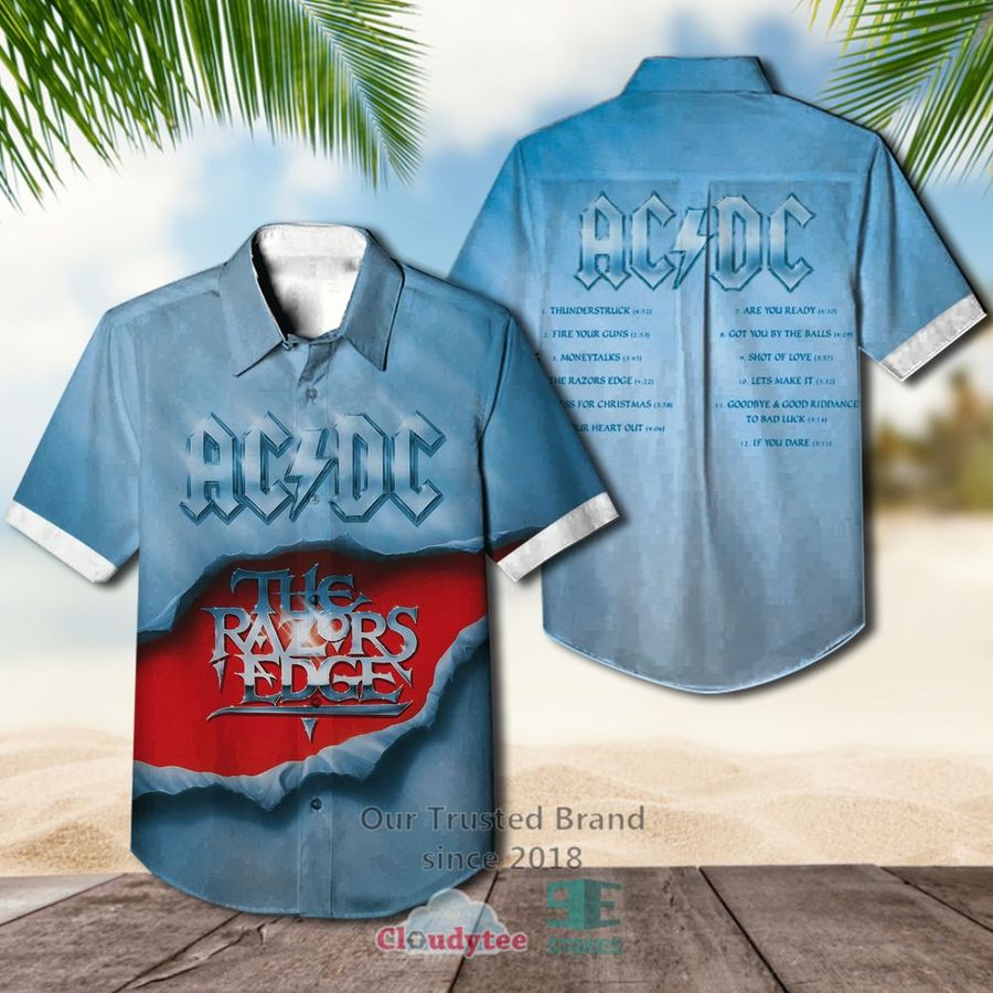Ac Dc The Razors Edge Album Hawaiian Casual Shirt  