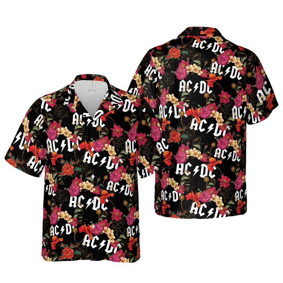 Acdc Acdc Button Up Music Tropical For Acdc Trip Hawaii Shirt