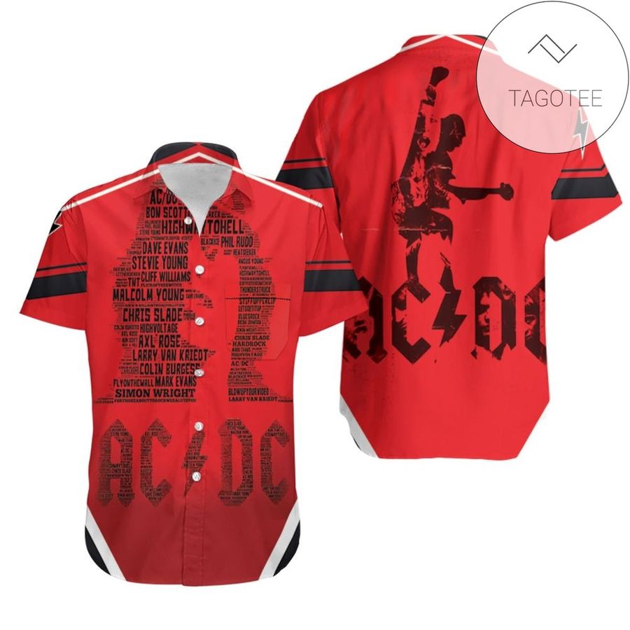Acdc Angus Young Typogprahy Authentic Hawaiian Shirt 2023