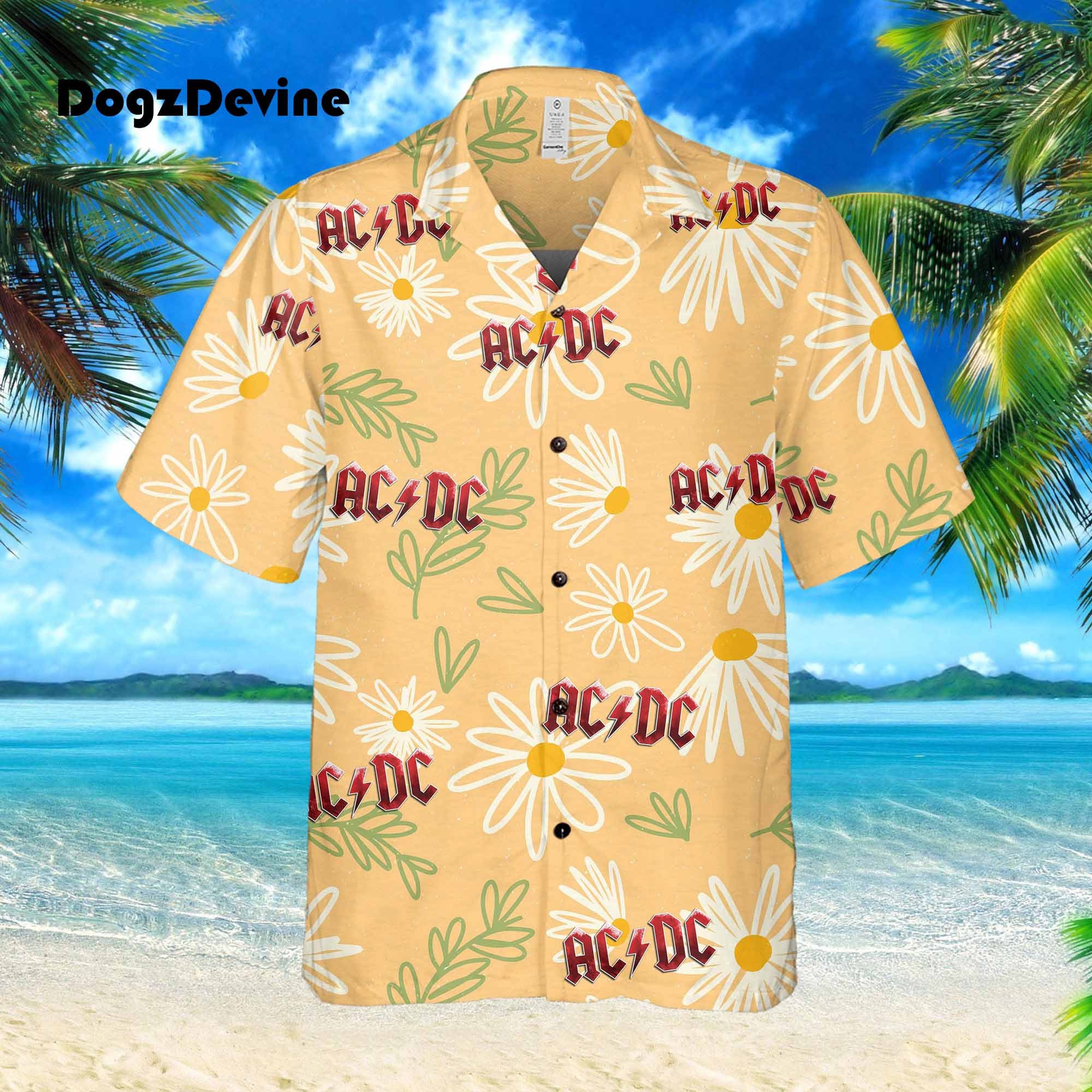 Acdc Hawaiian Aloha Beach Shirt