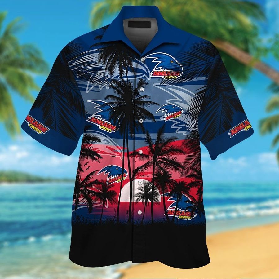 Adelaide Crows Short Sleeve Button Up Tropical Aloha Hawaiian Shirts For Men Women Afl