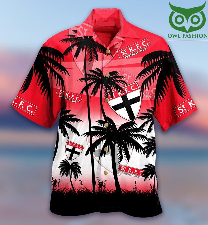 Afl St Kilda Football Club Saints Sea Palm Hawaiian Shirt