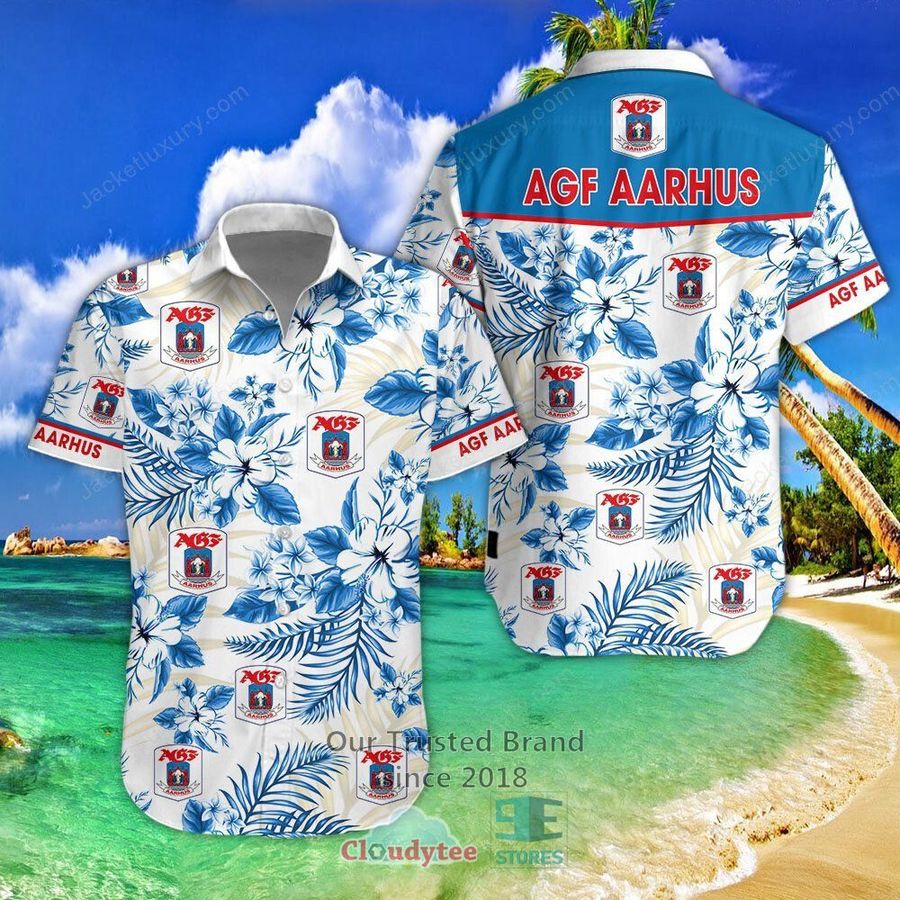 Agf Fodbol Flower Hawaiian Shirt, Short  