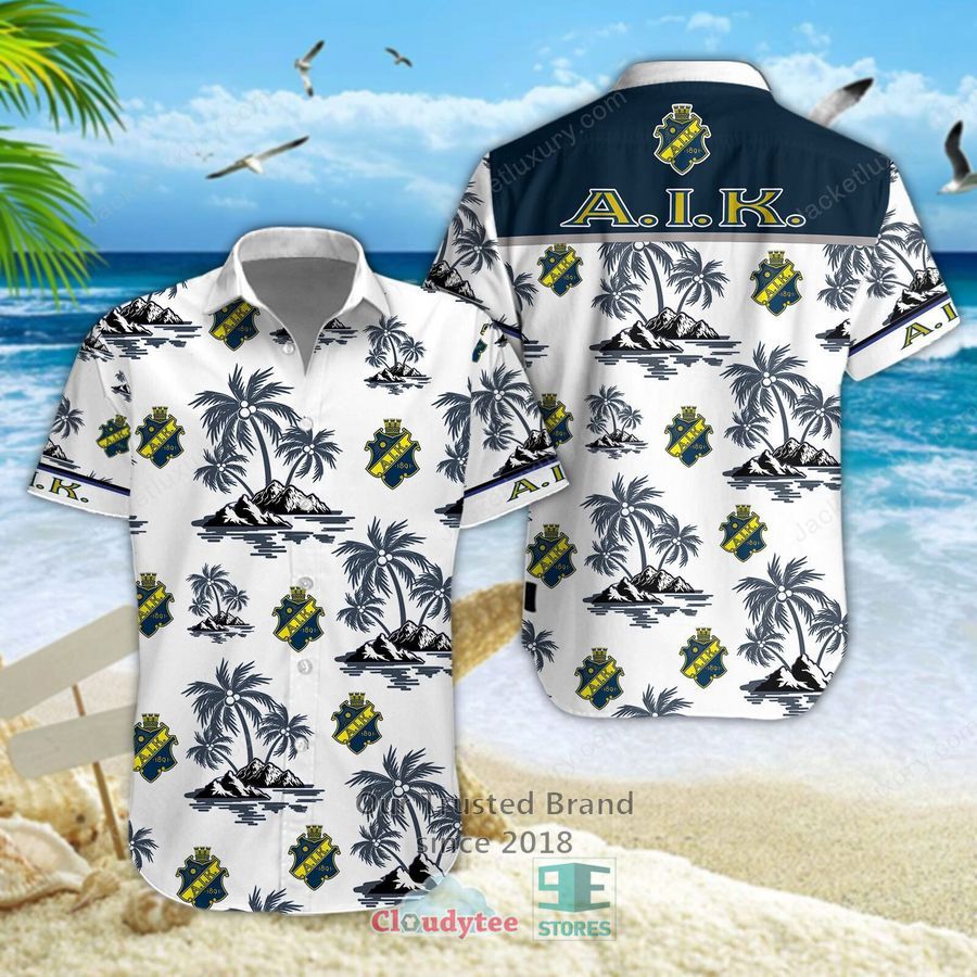 Aik Fotboll Logo Hawaiian Shirt, Shorts  