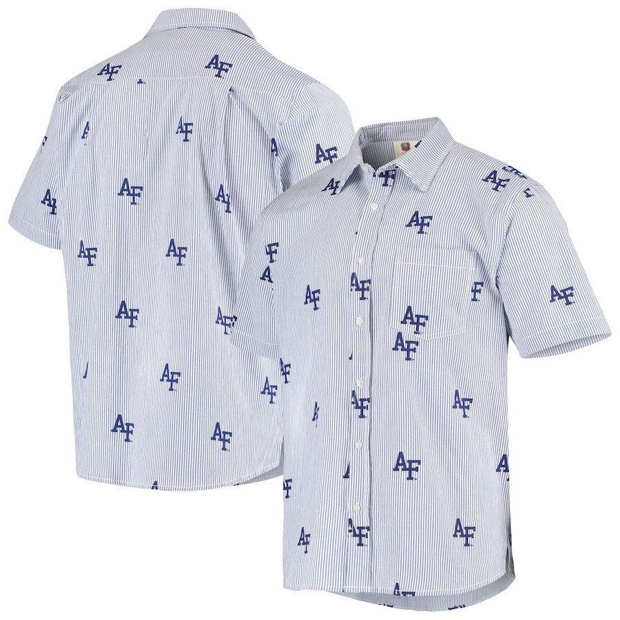 Air Force Falcons Royal Seersucker Button Up Hawaiian Shirt