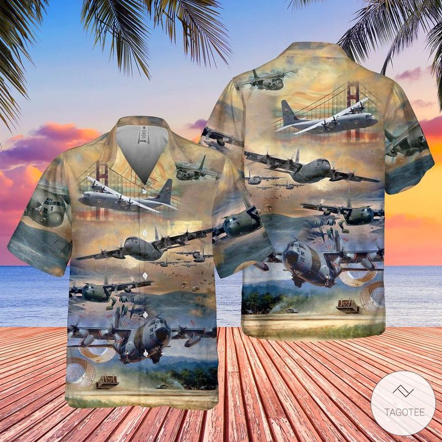 Air Force Lockheed C 130 Hercules Pocket Hawaiian Shirts