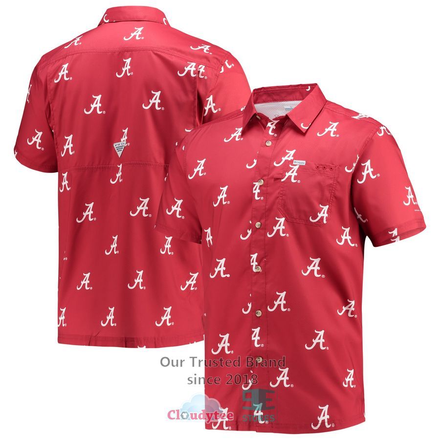 Alabama Crimson Tide Columbia Super Slack Tide Crimson Hawaiian Shirt  