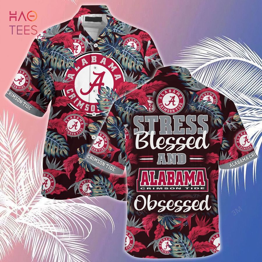 Alabama Crimson Tide Summer Hawaiian Shirt And Shorts, Stress Blessed Obsessed For Fans