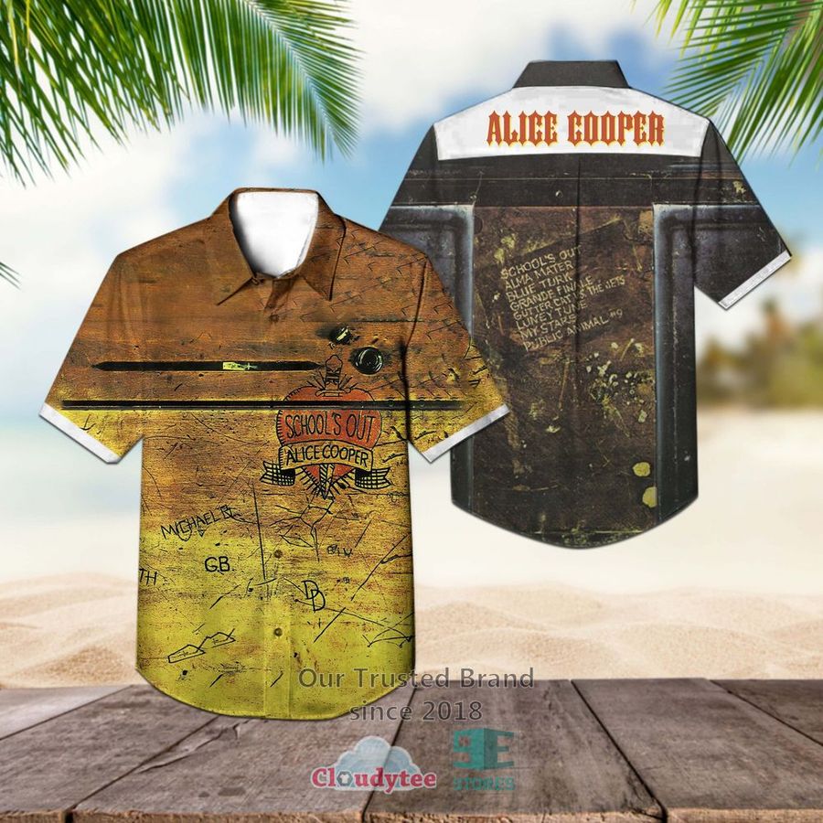 Alice Cooper School's Out 1972 Casual Hawaiian Shirt  