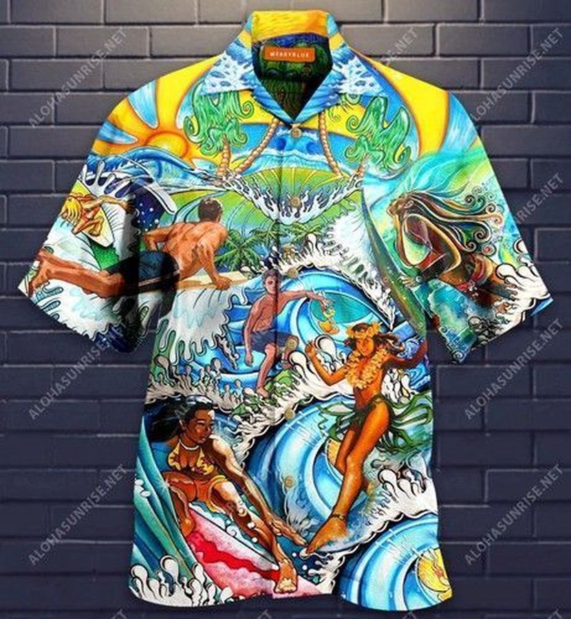All I Need Is Surfing In Hawaii Unisex Hawaiian Shirt   5067