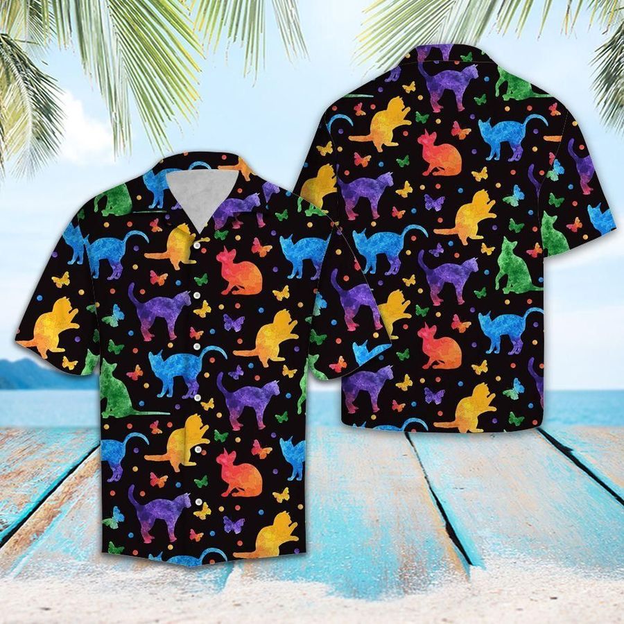 Aloha Shirt Colorful Cat Tg5717 Hawaiian Shirt