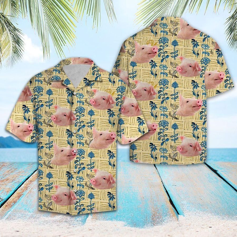Aloha Shirt Pig Floral Tg5717 Hawaiian Shirt