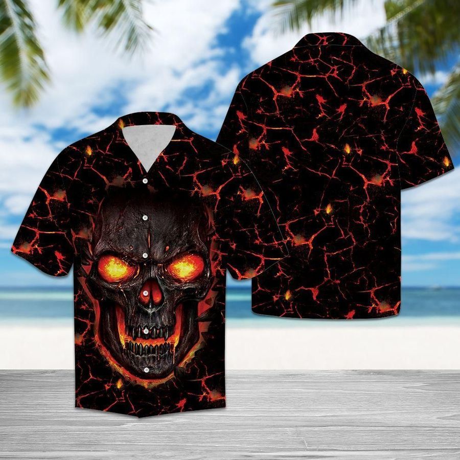 Aloha Shirt Skull Lava G5717 Hawaiian Shirt
