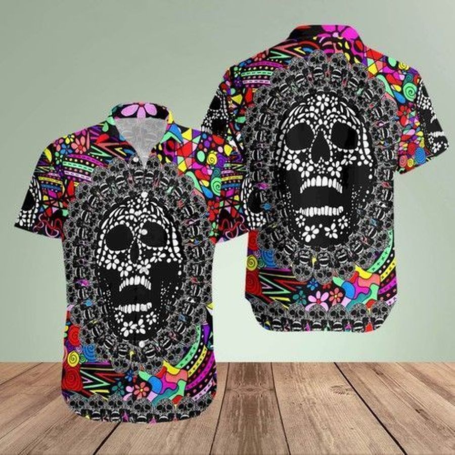 Amazing Abstract Skull Unisex Hawaiian Aloha Shirts