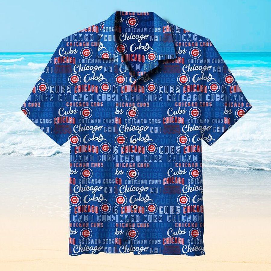 Amazing Chicago Cubs Mlb Hawaiian Graphic Print Short Sleeve Hawaiian Shirt L98   3330