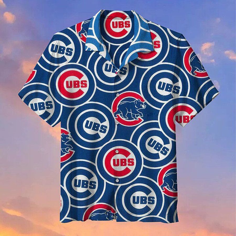 Amazing Chicago Cubs Mlb Hawaiian Graphic Print Short Sleeve Hawaiian Shirt L98   6964