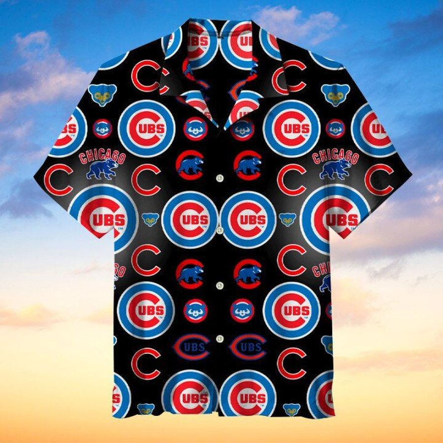 Amazing Chicago Cubs Mlb Hawaiian Graphic Print Short Sleeve Hawaiian Shirt L98   8793