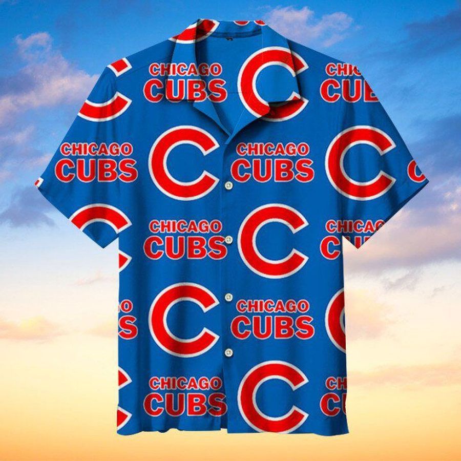 Amazing Chicago Cubs Mlb Hawaiian Graphic Print Short Sleeve Hawaiian Shirt L98   9296