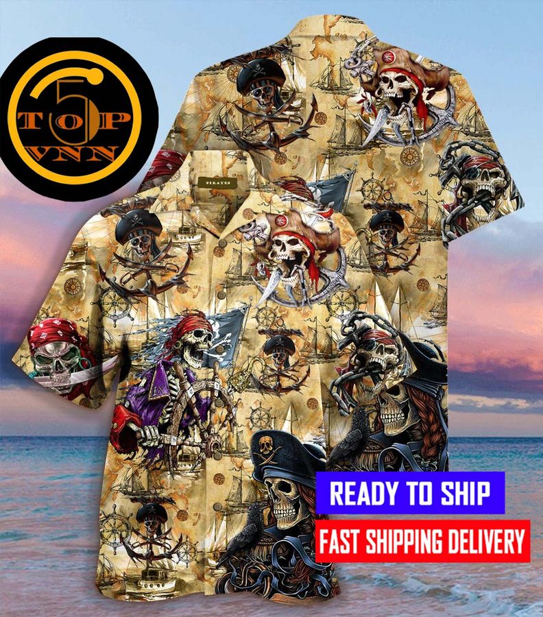 Amazing Pirate Skull Summer Beach Hawaiian Shirt