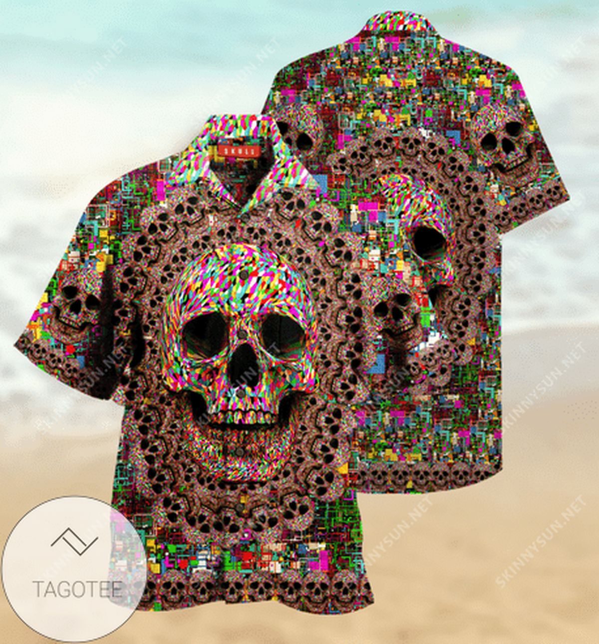 Amazing Smiling Skull Unisex Hawaiian Aloha Shirts