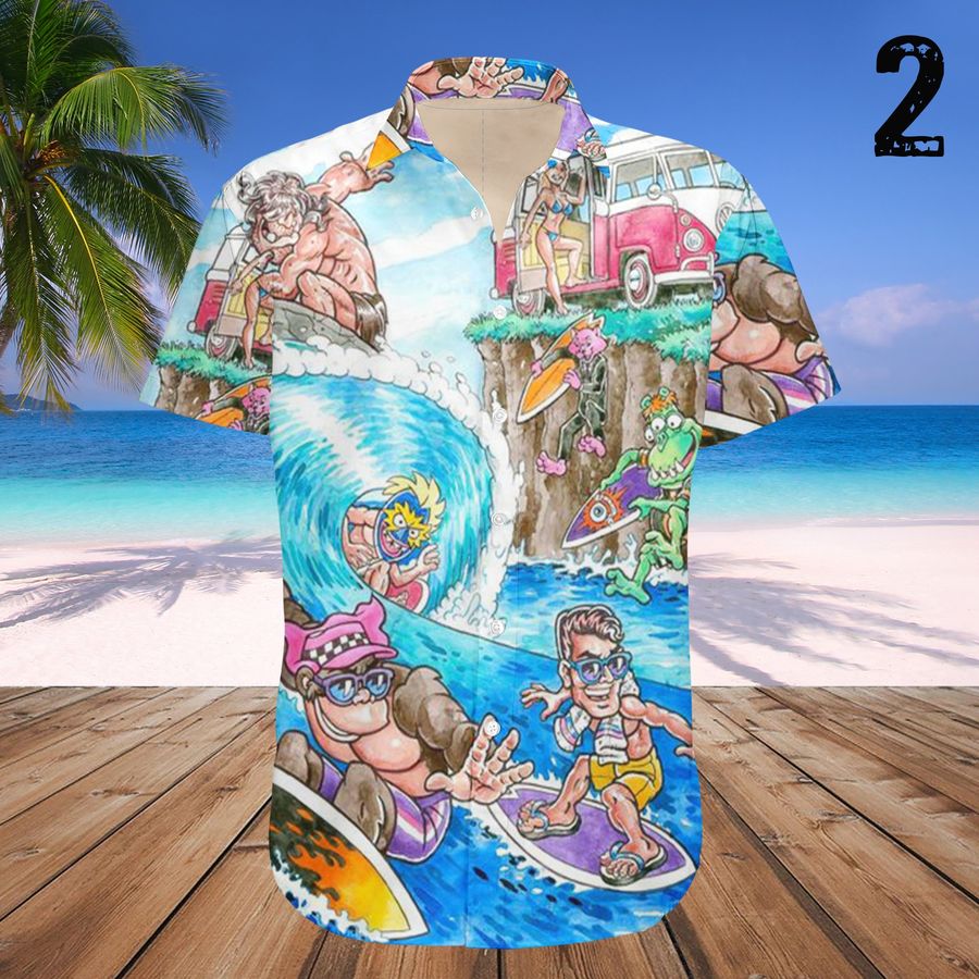 Amazing Surfing Skull Beach Tropical Father Summer Style Hawaii Shirt
