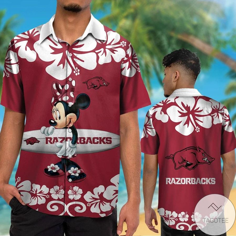Arkansas Razorbacks  Minnie Mouse Hawaiian Shirt