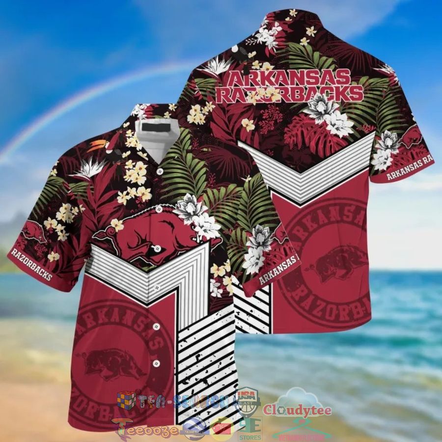 Arkansas Razorbacks Ncaa Tropical Hawaiian Shirt And Shorts  Saleoff