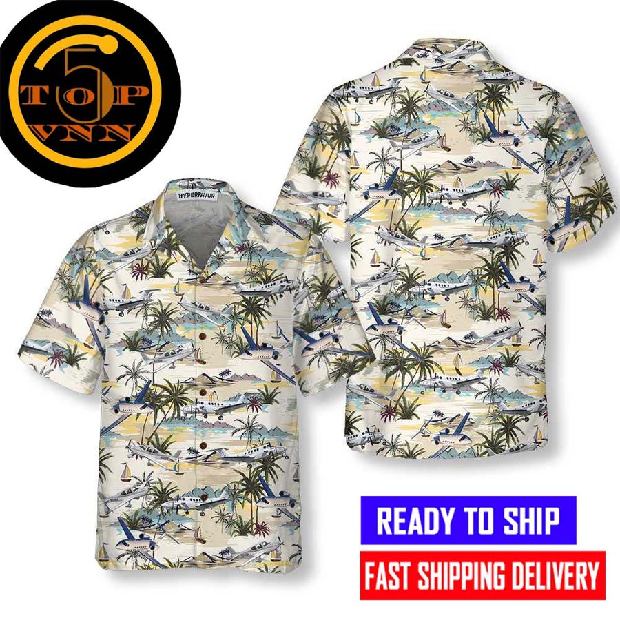 Army Aviation Aircraft Tropical Pattern Aviation Shirt For Men Hawaiian Shirt