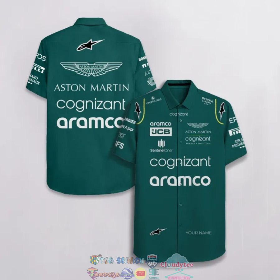 Aston Martin Cognizant Aramco Alpinestars Personalized Name Hawaiian Shirt  Saleoff