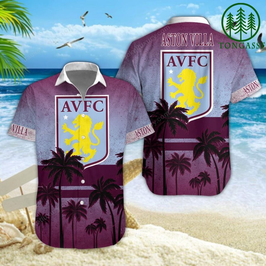 Aston Villa Fc New Design Palm Hawaiian Shirt