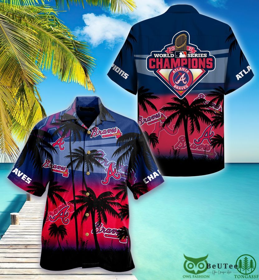 Atlanta Braves Champions Palm Hawaiian Shirt