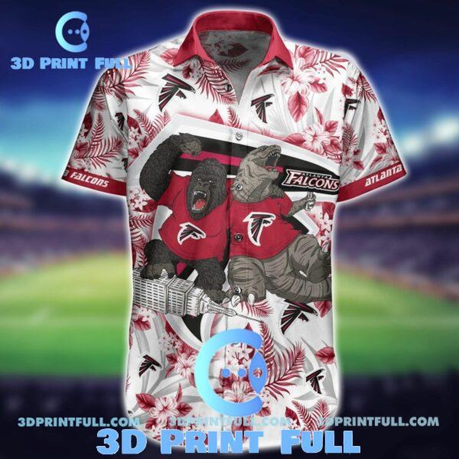Atlanta Falcons Hawaiian Shirt Kingkong Godzilla