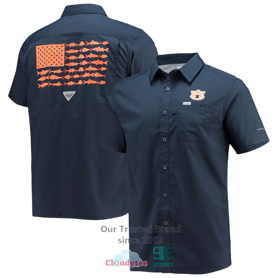 Auburn Tigers Columbia Pfg Slack Tide Hawaiian Shirt  
