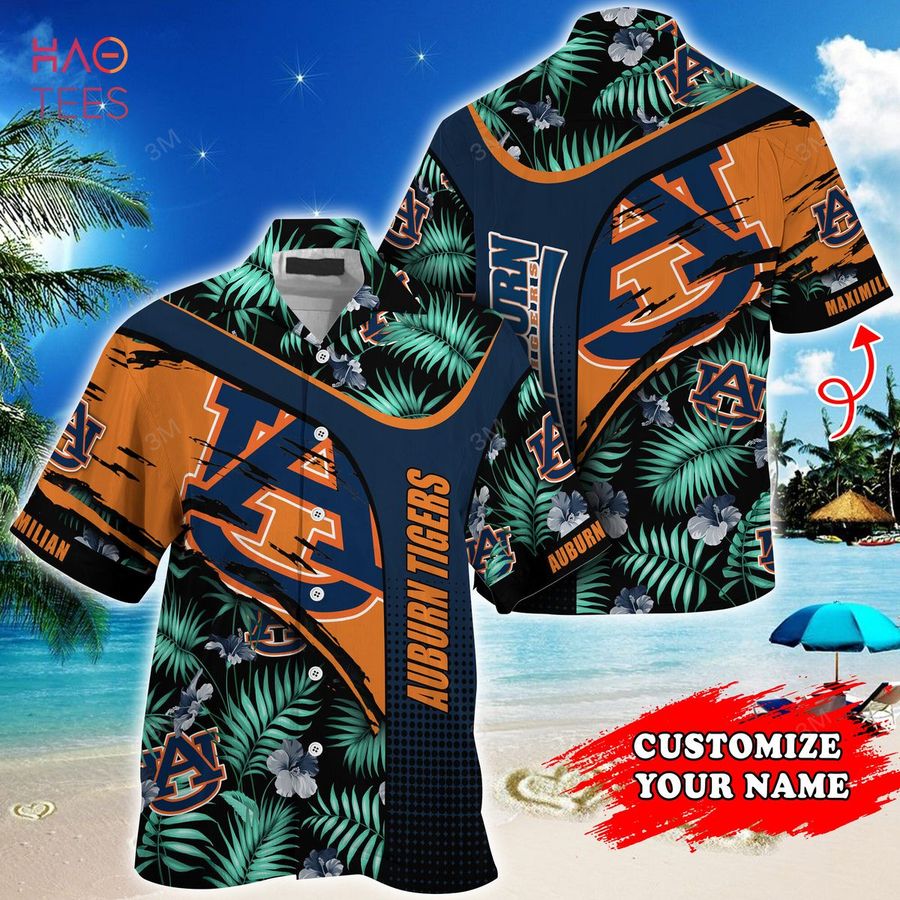 Auburn Tigers Customized Summer Hawaiian Shirt, With Tropical Pattern For Fans