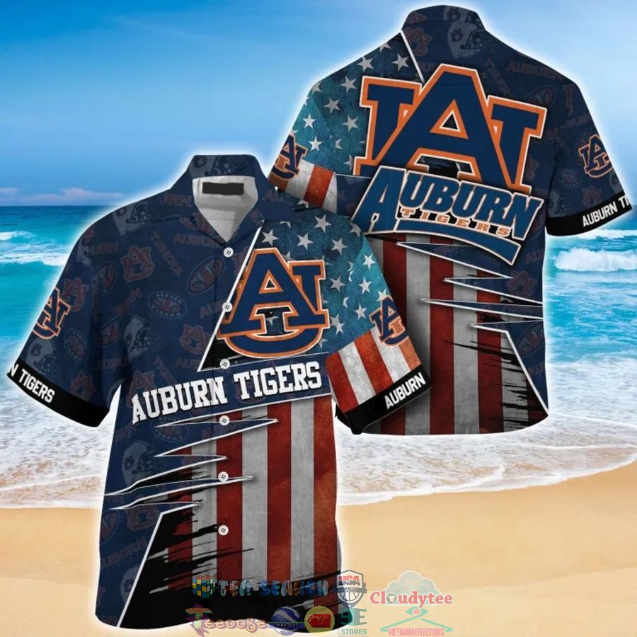 Auburn Tigers Ncaa American Flag Hawaiian Shirt  Saleoff