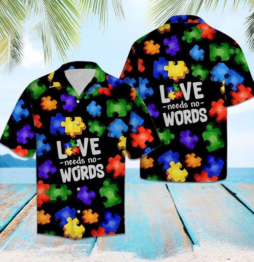 Autism In Love Hawaiian Shirt Summer Button Up